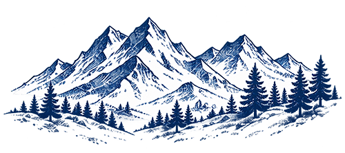 Blue Engraved Mountain Landscape small